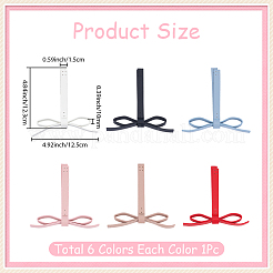 6 Stück 6 Farben Kunstleder Bowknot Zubehör&nbsp;DIY-CL0001-64