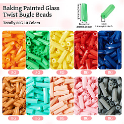 80 g 10 Farben Backfarbe Glasperlen (gedreht)&nbsp;SEED-TA0001-47