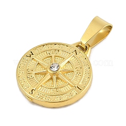 Colgantes de rhinestone de acero inoxidable 304 con revestimiento iónico (IP)&nbsp;STAS-D112-12G-01