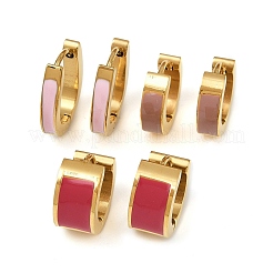 Pendientes de aro esmaltados de acero inoxidable 304&nbsp;EJEW-K268-20G-01