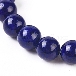 Stretch-Armbänder aus natürlichem Sesamjaspis und Lapislazuli-Imitat mit runden Perlen&nbsp;BJEW-L593-A08-1