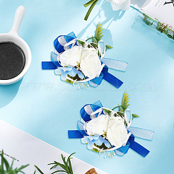 2 corsage de poignet en tissu de soie&nbsp;AJEW-CP0009-44