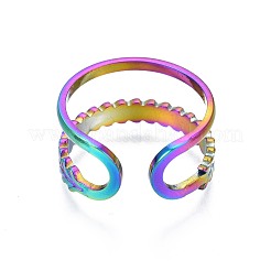 Bague de manchette enveloppée de feuilles en acier inoxydable 304&nbsp;RJEW-N038-058