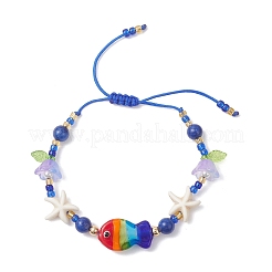 Pulseras de abalorios de vidrio trenzadas&nbsp;BJEW-MZ00301-02