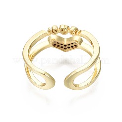 Anelli di polsino in zircone chiaro con micro pavè di ottone&nbsp;RJEW-S044-097-NF
