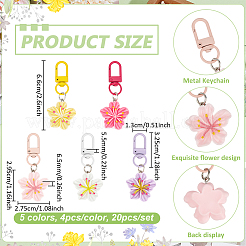 20 pendentif décoratif en forme de fleur en résine de 5 couleurs&nbsp;HJEW-UN0001-27