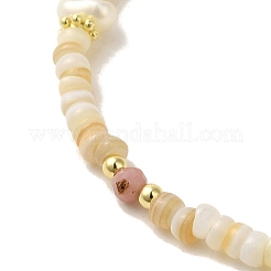 Natürliches Rhodonit-Herzarmband&nbsp;BJEW-C051-04G