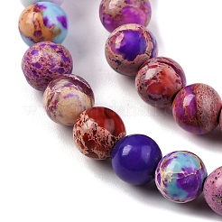 Brins de perles de jaspe impérial/régalite naturelle teintée/jaspe sédimentaire marin&nbsp;G-B124-C02-14