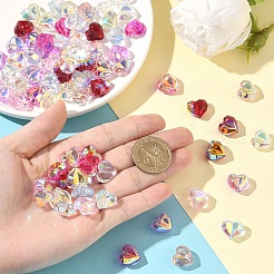80 Stück 8 Farben galvanisieren transparente Glasperlen&nbsp;EGLA-YW0005-66