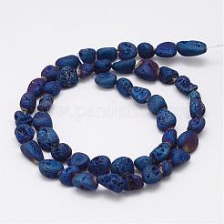 Galvanisierte natürliche Druzy-Geode-Kristallperlenstränge&nbsp;G-G941-01