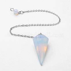 Opalite sechseckige spitze Wünschelrutenpendel&nbsp;G-D847-05