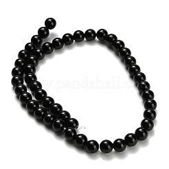 Brins de perles d'onyx noir naturel (teints et chauffés)&nbsp;X-G-H329-C06-8mm