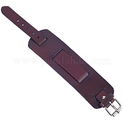 1 Stück Vintage Punkrock-Stil breite Lederkordel Armbänder für Unisex&nbsp;BJEW-CL0001-17B