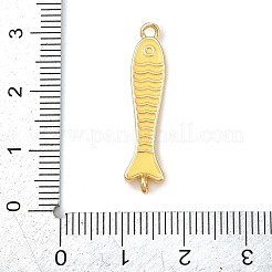 Breloques connecteurs en forme de poisson en laiton émaillé&nbsp;KK-L255-15G-04