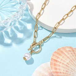 Collane con ciondolo con perle finte&nbsp;NJEW-JN04732-01