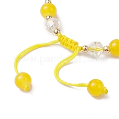 Braccialetti regolabili da donna con perline intrecciate in vetro e acrilico&nbsp;BJEW-JB10446-04