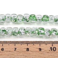 Fili di perline di vetro luminose fatte a mano in lamina d'argento&nbsp;FOIL-N029-02B-06