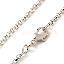 Collane con catena rolo in ottone placcato a cremagliera da 2 mm per donne e uomini&nbsp;MAK-L044-15P