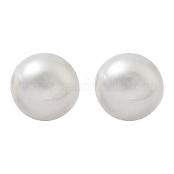Orecchini a bottone in plastica e acciaio inossidabile 304 con perle finte&nbsp;EJEW-R030-01G-02