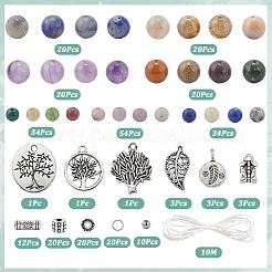 Kits de fabrication de bracelets à breloques arbre de vie en perles de pierres précieuses naturelles et alliages&nbsp;DIY-SC0030-81