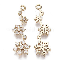Colgantes de latón micro pavé de circonita cúbica para navidad&nbsp;X-KK-R111-038