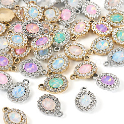 40 Stück 2 Farben UV-beschichtete Legierung mit bunten Glas-Strass-Anhängern&nbsp;FIND-PJ0001-38