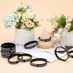 20 Stück 2 Farben Unabhängigkeitstag Thema Silikon Stern Schnur Armbänder Set Armband&nbsp;BJEW-GF0001-15B