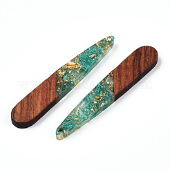 Pendenti in resina trasparente e legno di noce&nbsp;RESI-N039-69B