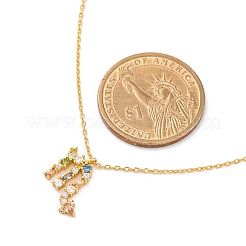 925 Halskette aus Sterlingsilber mit buntem Sternbild-Anhänger und Zirkonia für Damen&nbsp;STER-R009-01G-07