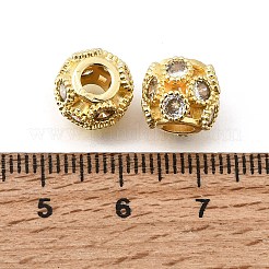 Laiton micro pavé perles d'espacement zircon cubique transparent&nbsp;KK-Z156-12G-02
