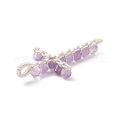 Natürlicher Amethyst facettierte runde Perlenanhänger&nbsp;PALLOY-TA00002-02