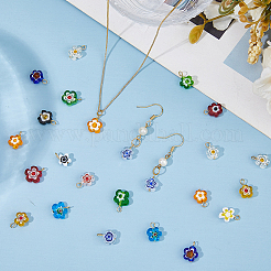 48 Stück handgefertigte Anhänger aus Millefiori-Glas&nbsp;PALLOY-HS00029