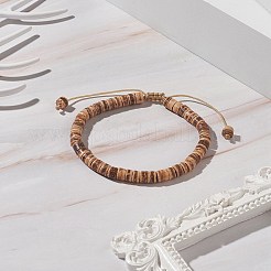 Kokosnuss verstellbares geflochtenes Perlenarmband für Männer und Frauen&nbsp;BJEW-JB09290
