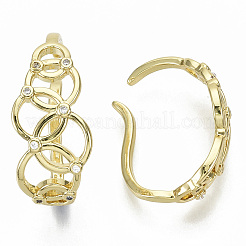 Orecchini a polsino in zircone chiaro con micro pavè di ottone&nbsp;EJEW-S201-203G-NF
