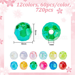 720pcs 12 Farben umweltfreundliche transparente Acrylperlen&nbsp;TACR-GO0001-01