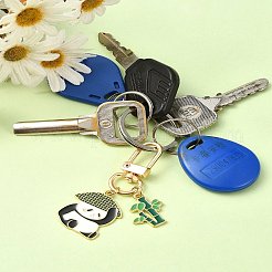 Décorations de pendentif en émail en alliage de panda&nbsp;HJEW-YW00020-01