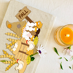 Herbstmotiv Bauernhof-Zwerg Stanzschablonen aus Kohlenstoffstahl&nbsp;DIY-WH0309-2220