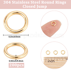 200 anneau rond en acier inoxydable 304&nbsp;STAS-BBC0010-21B