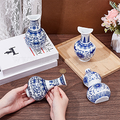 4 vaso da appendere in porcellana con 4 stili di fiori artificiali&nbsp;AJEW-OC0005-85A