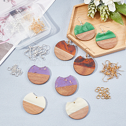 DIY-Sets zur Herstellung baumelnder Ohrringe aus Walnussholz&nbsp;DIY-OC0006-68