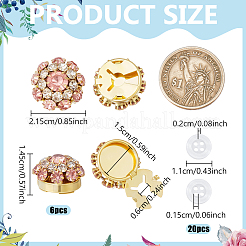 6 pz gemelli in lega con strass&nbsp;FIND-NB0007-41B