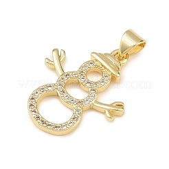Weihnachten Messing Micro Pave Zirkonia Anhänger&nbsp;KK-B164-02G-01