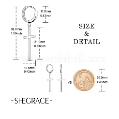 925 orecchini a cerchio in argento sterling rodiato&nbsp;JE840A