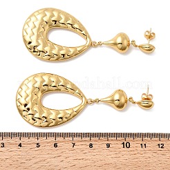 Pendientes colgantes con forma de lágrima de acero inoxidable 304&nbsp;EJEW-P329-07G