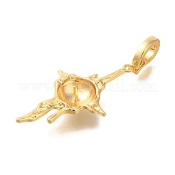 Messing europäische Anhänger Charms Bügel&nbsp;KK-K388-53G