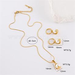 Set di collane con ciondolo e orecchini a cerchio in acciaio inossidabile 304&nbsp;NW9605-3