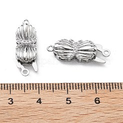 Chiusure a scatola con micro pavé di zirconi chiari in ottone&nbsp;KK-G523-13P