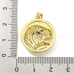 Pendentifs avec zircon cubiques à micro-pavés en laiton&nbsp;KK-K354-08D-G