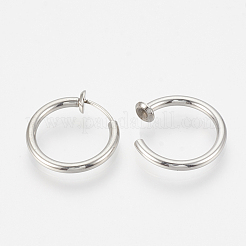 Boucles d'oreilles créoles rétractables en acier inoxydable 201 résistant au ternissement&nbsp;STAS-S100-02
