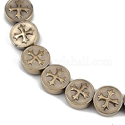 Brins de perles d'hématite non magnétiques synthétiques galvanisées&nbsp;G-K375-B02-08